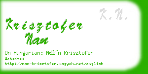 krisztofer nan business card